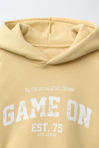 TEXT HOODIE SWEATSHIRT