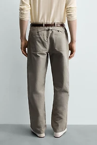 RELAXED FIT BELT LOOP PANTS