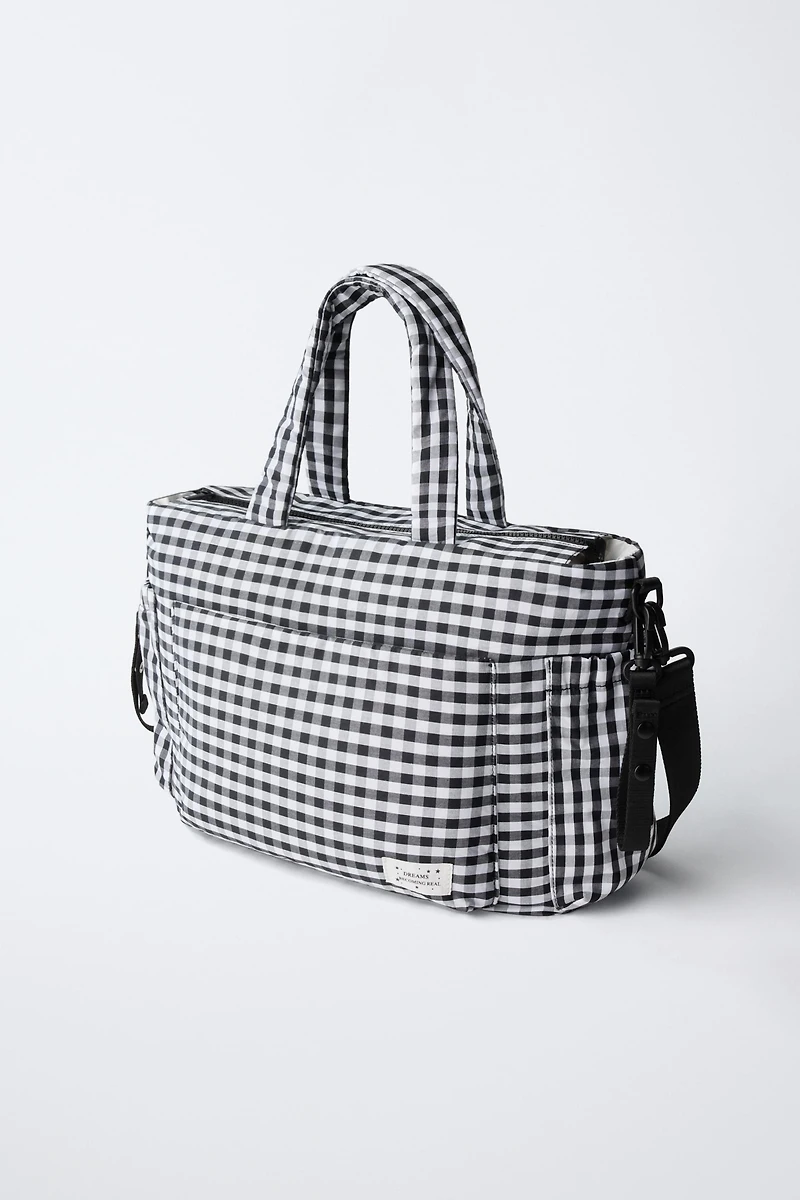 PLAID MATERNITY BAG