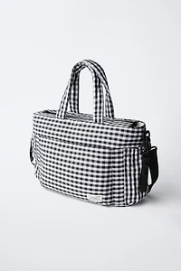 PLAID MATERNITY BAG