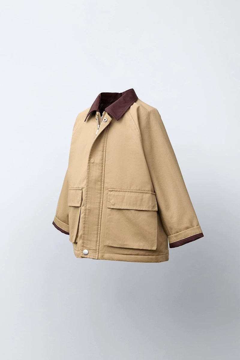 CONTRASTING COLLAR JACKET