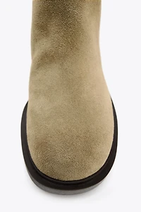 HEELED SUEDE KNEE HIGH BOOTS