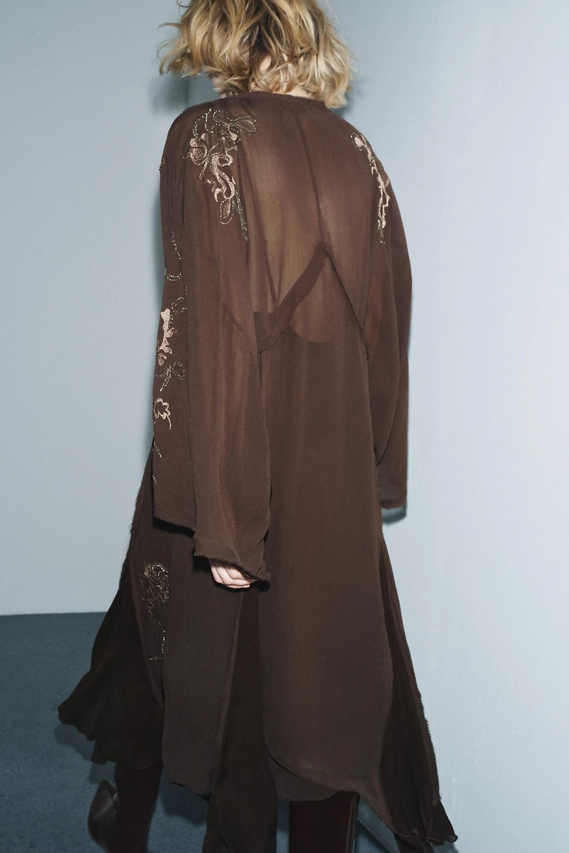 EMBROIDERED BEADED DRESS ZW COLLECTION LIMITED EDITION