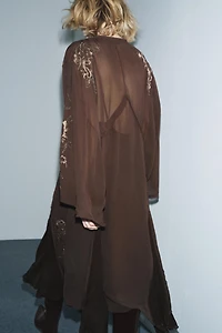 EMBROIDERED BEADED DRESS ZW COLLECTION LIMITED EDITION