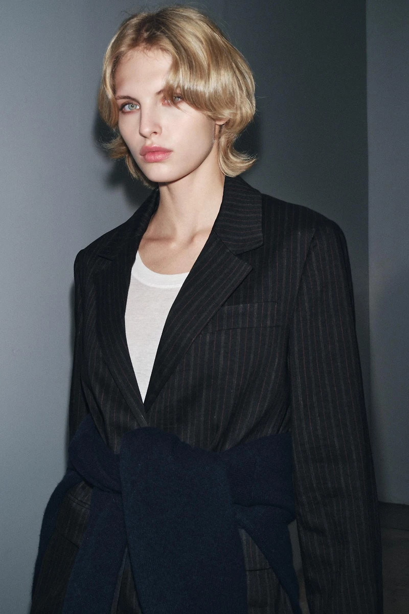 ZW COLLECTION STRIPED LINEN BLAZER