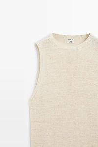 STUDIO Silk-Blend Knit Halter Top
