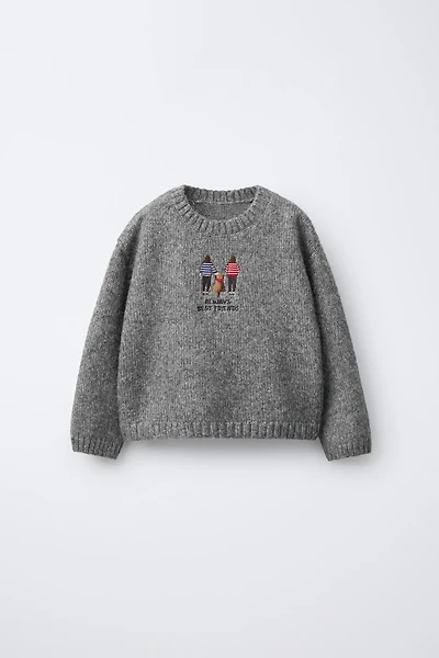 EMBROIDERED KNIT SWEATER