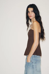 LINEN-LOOK BANDEAU TOP
