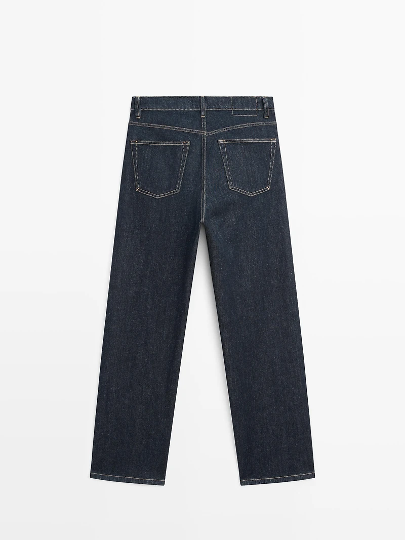 Jean straight taille haute