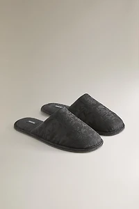 JACQUARD MULE SLIPPERS