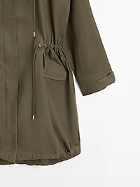 Parka longue en coton
