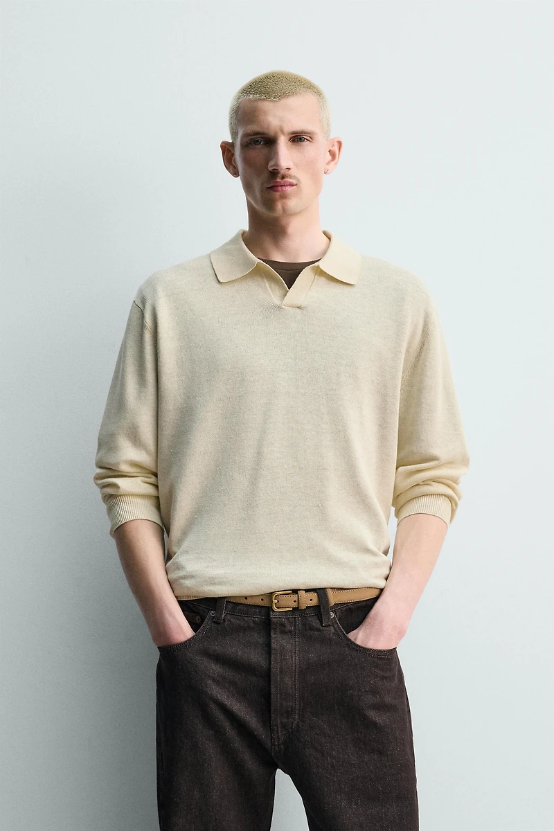 POLO EN MAILLE DE CHANVRE ET COTON