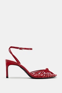 KNOTTED HEELED SANDALS