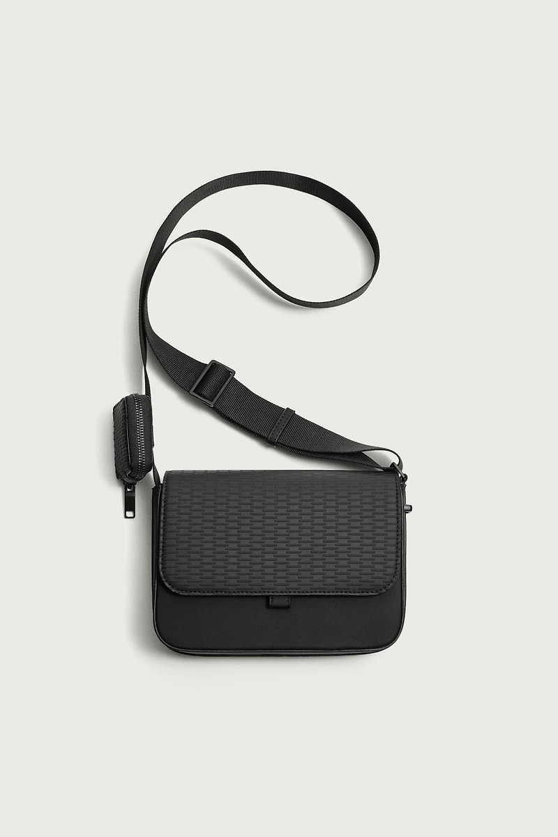 RUBBERIZED TEXTURE CROSSBODY BAG