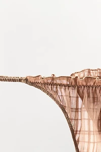 RUCHED ELASTIC THONG
