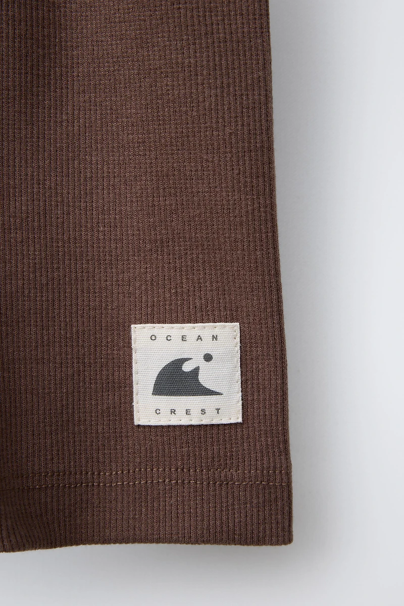RIB CYCLING SHORTS WITH LABEL