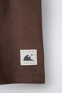 RIB CYCLING SHORTS WITH LABEL