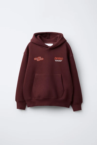 TEXT PRINT HOODIE SWEATSHIRT
