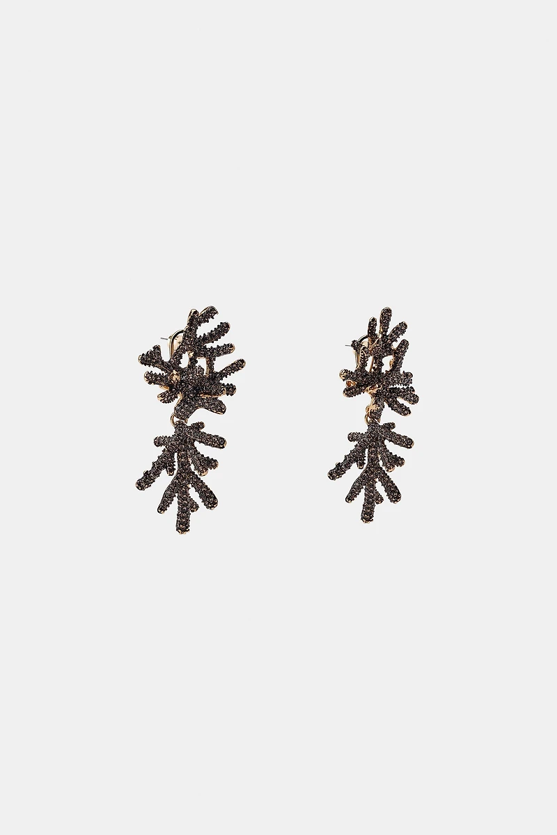 SPARKLY CORAL EARRINGS