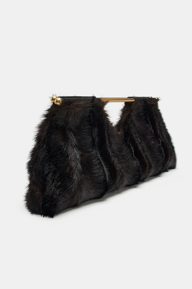 FAUX FUR CLUTCH