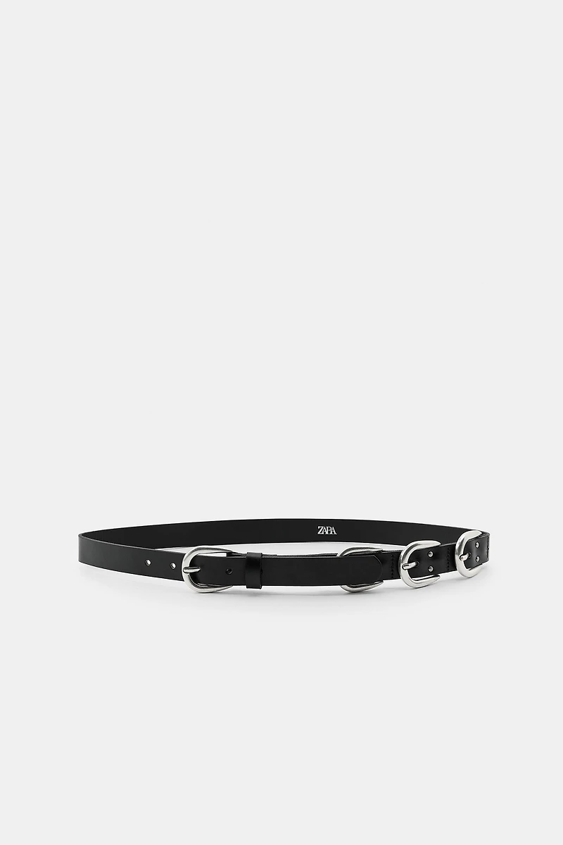 LEATHER MULTI-BUCKLE BELT