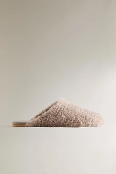 WARM LEATHER MULE SLIPPERS