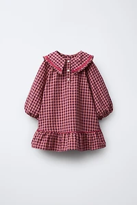 RUFFLE GINGHAM DRESS