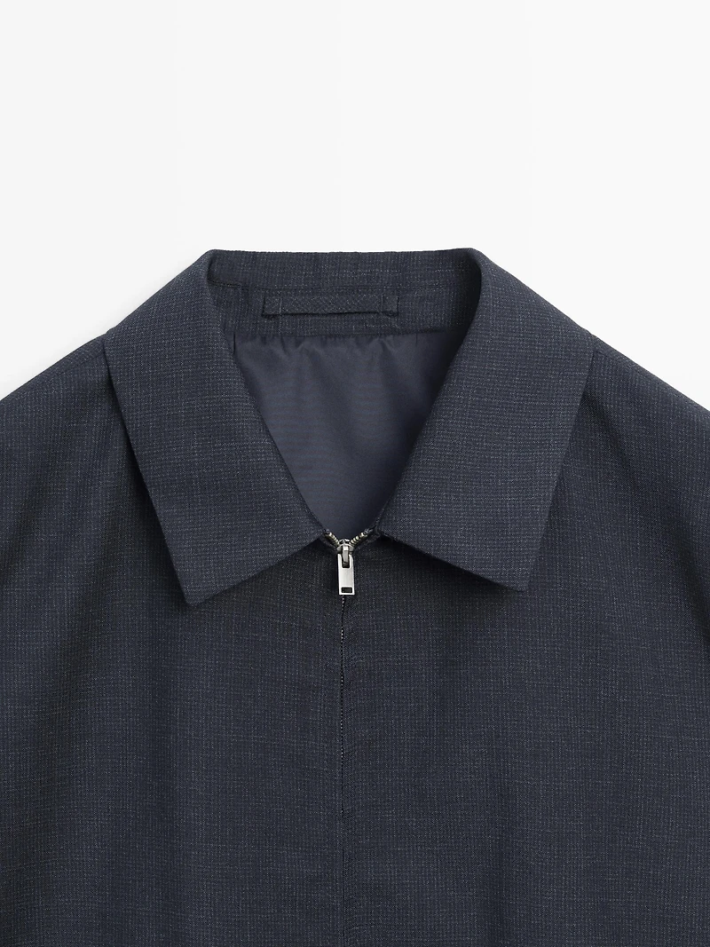 Houndstooth wool jacket