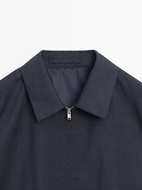 Houndstooth wool jacket