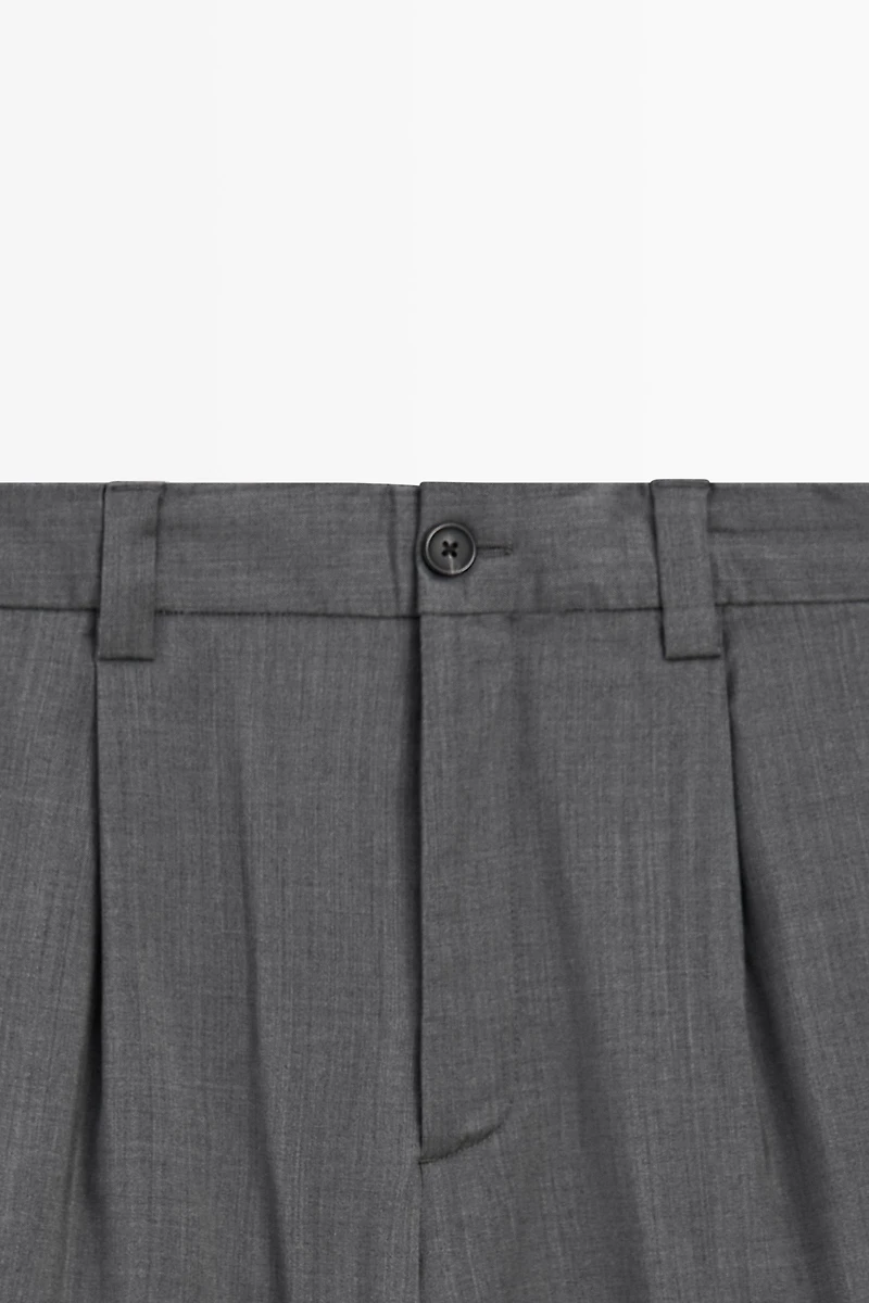 100% wool straight-leg pants