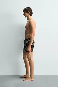 GEOMETRIC PRINT SHORT SWIMSUIT