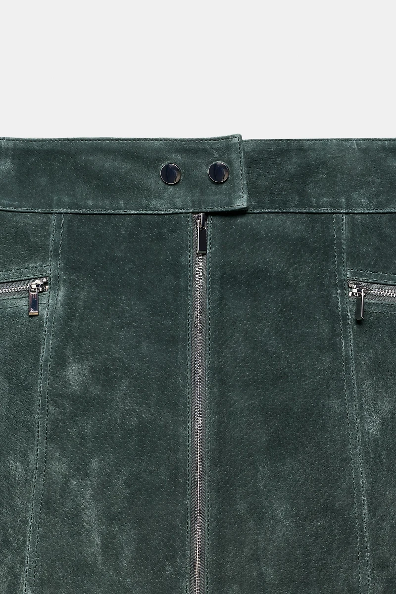 100% SUEDE LEATHER MINI SKIRT