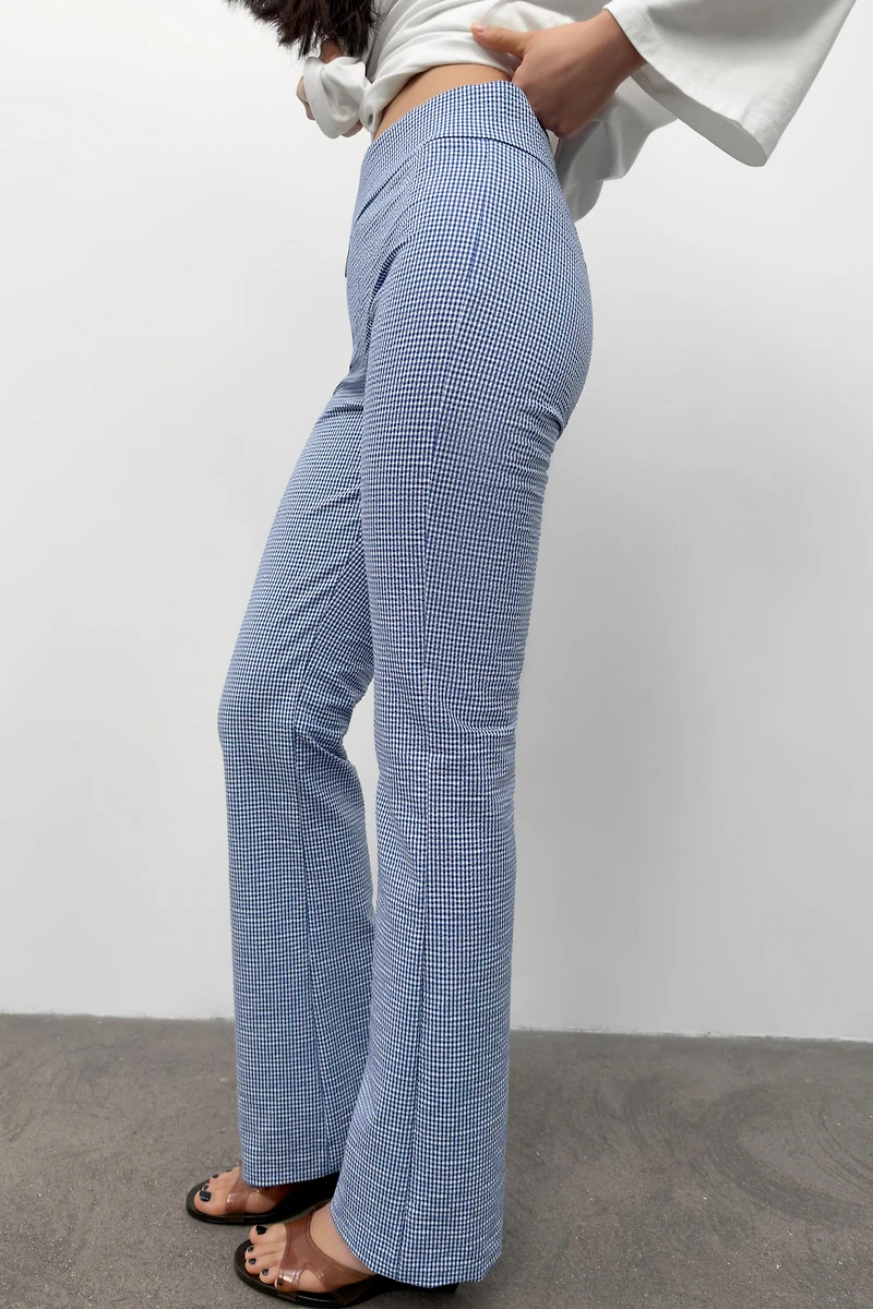 FLARE GINGHAM PANTS