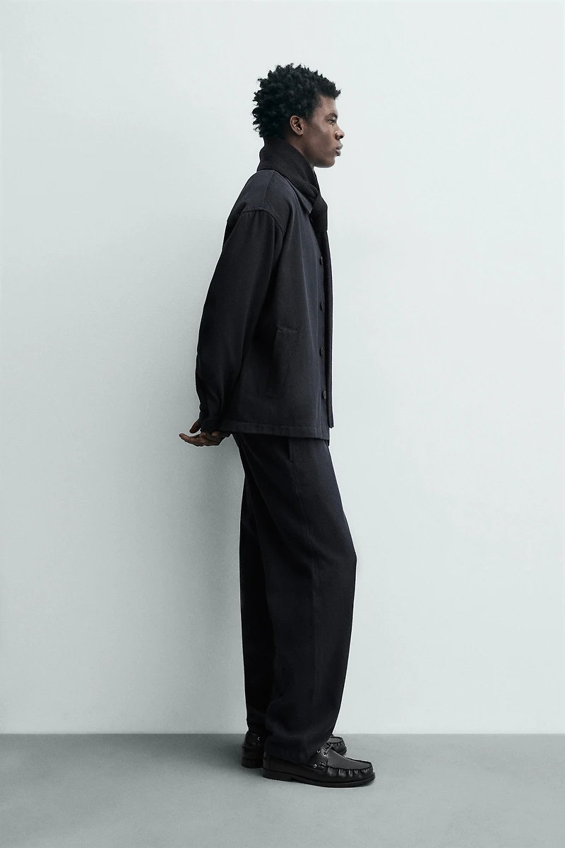 TEXTURED POCKET OVERSHIRT