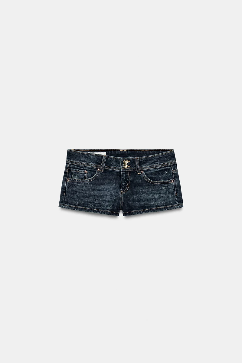 TRF LOW-RISE DENIM MINI SHORTS