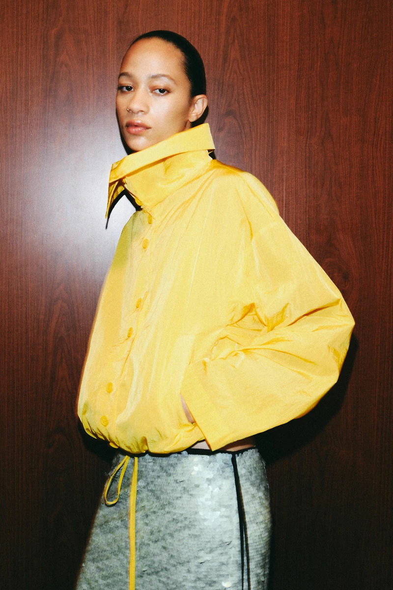 ZW COLLECTION HIGH COLLAR BOMBER JACKET