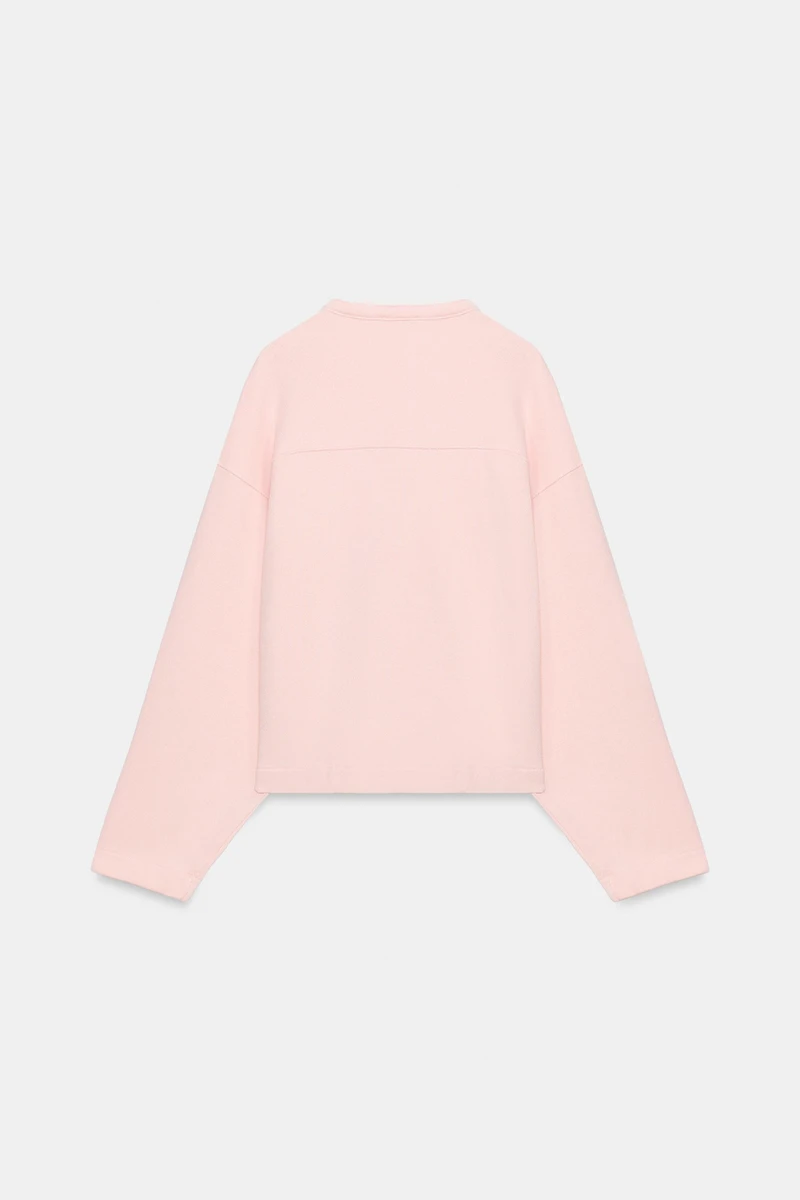 COTTON V-NECK SWEATSHIRT