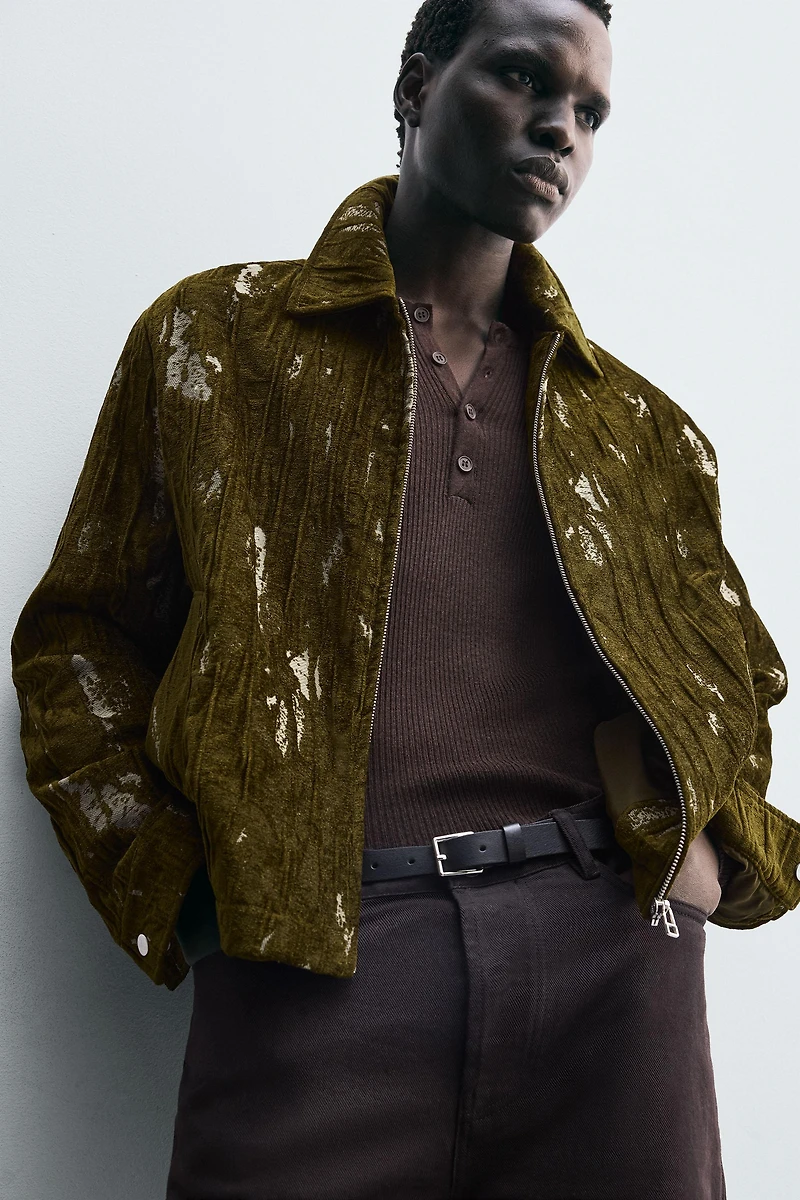 VESTE EN JACQUARD TEXTURÉ