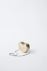 METALLIC HEART CROSSBODY BAG
