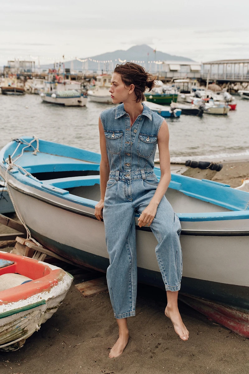 Z1975 BALLOON LEG DENIM JUMPSUIT
