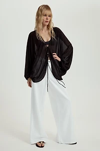 PUFF SLEEVE CREPE TOP