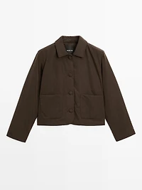 Short water-repellent puffer jacket