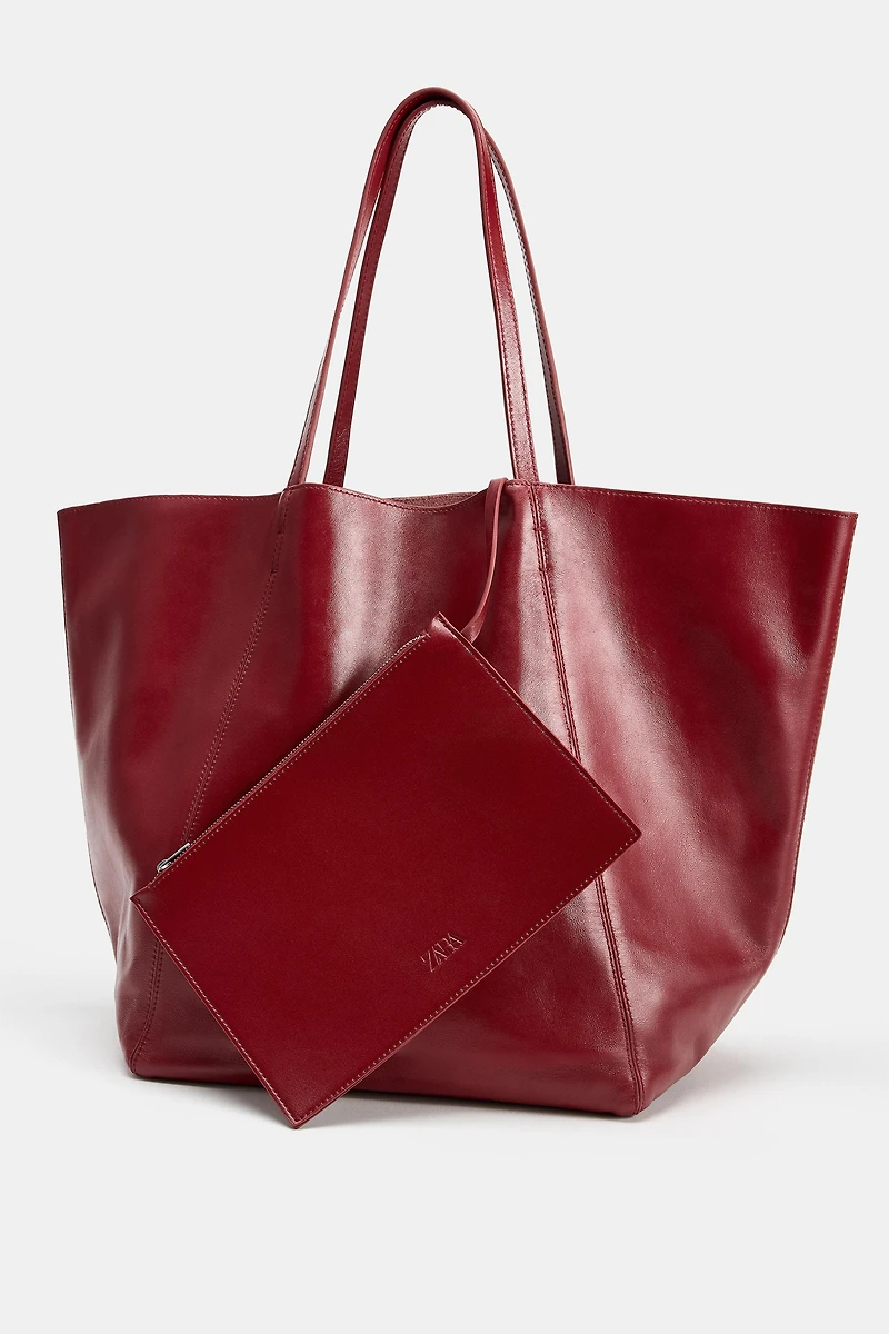 LEATHER SHOPPER BAG
