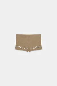 RIB KNIT BUTTON SHORTS