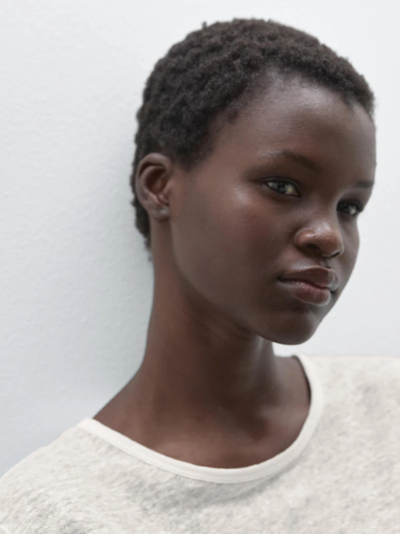 T-shirt 100 % lin à manches courtes