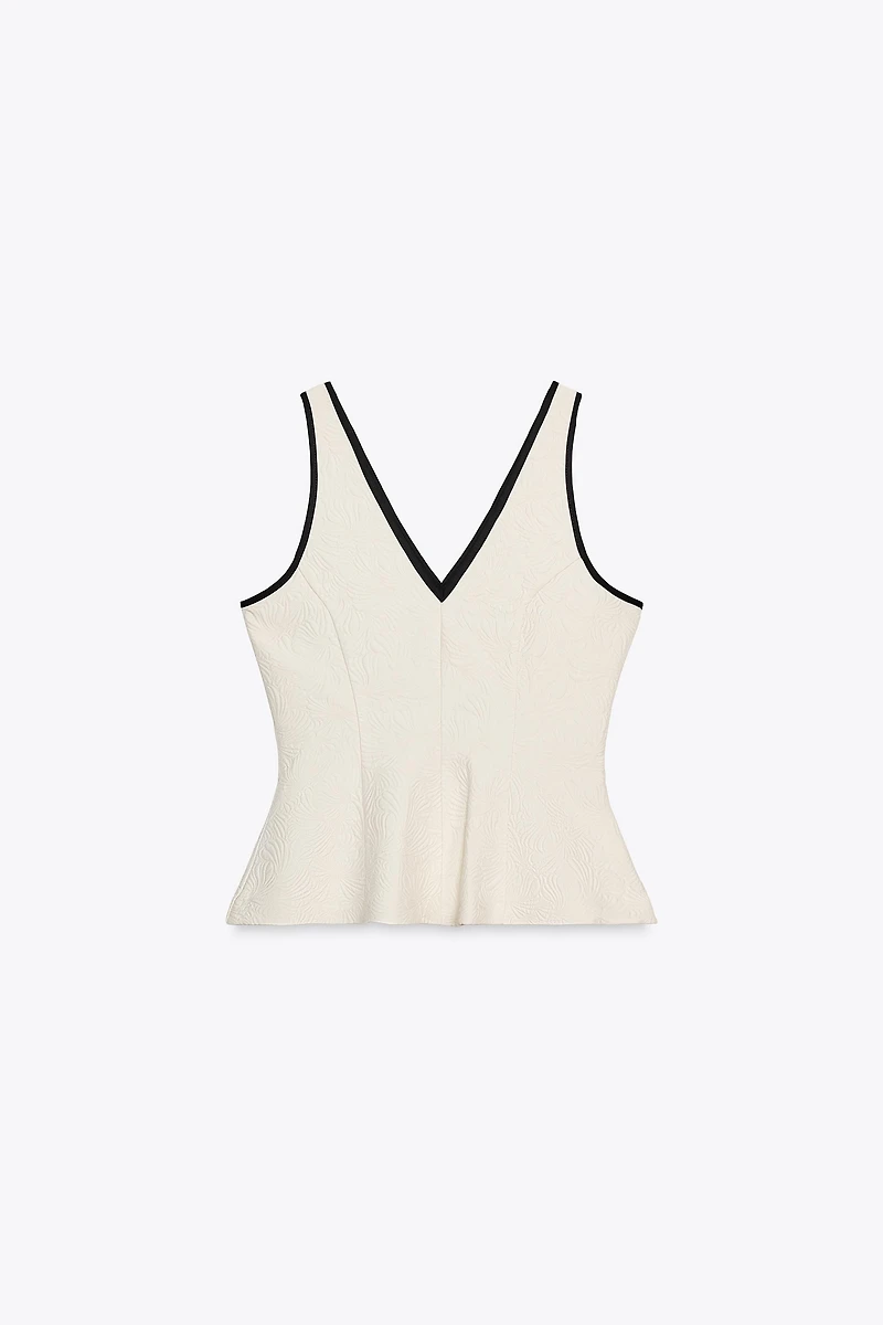 JACQUARD PEPLUM TOP