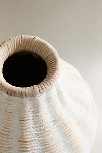 TALL MICROCEMENT BASKET VASE