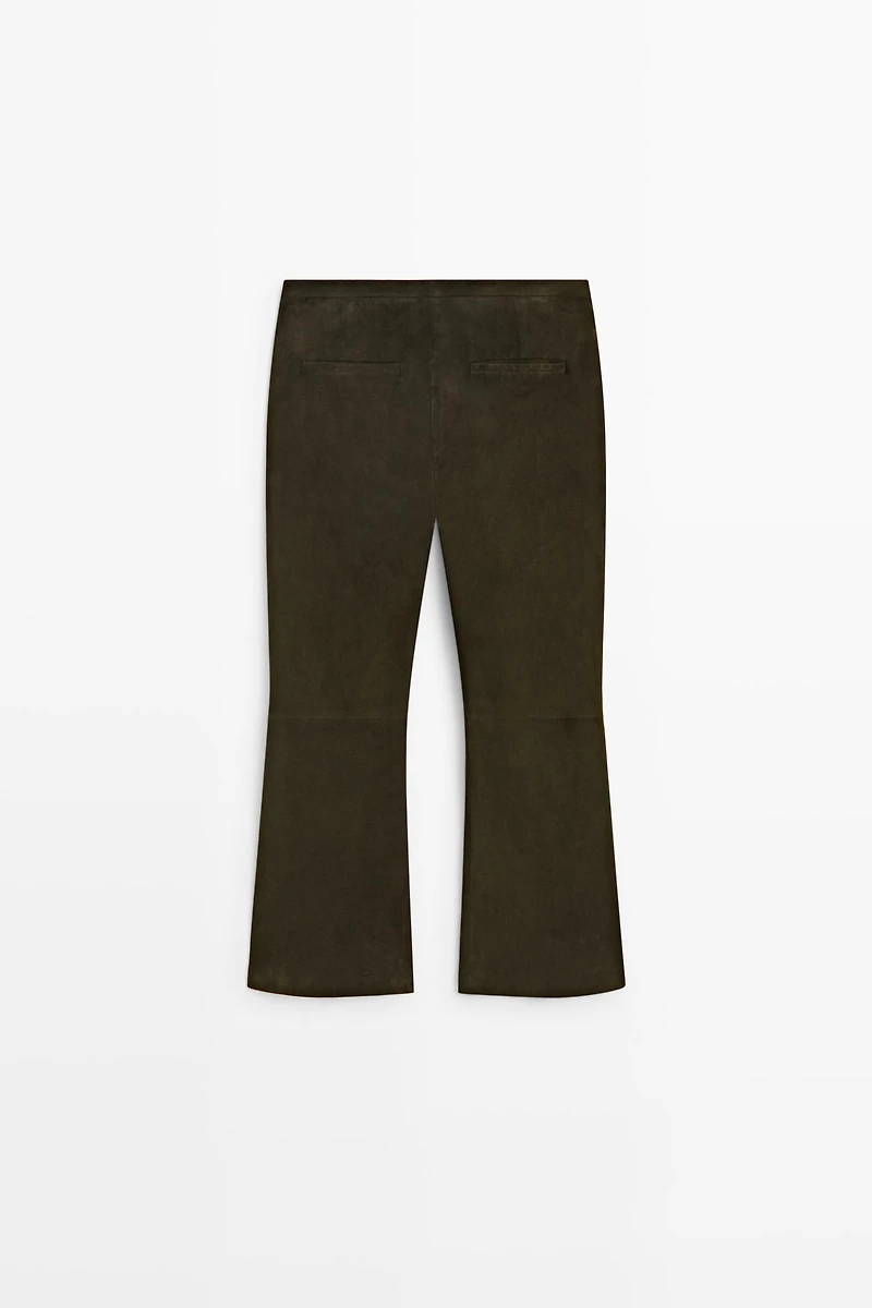 Suede leather pants