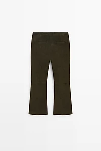 Suede leather pants