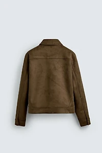 VESTE EFFET DAIM REGULAR FIT